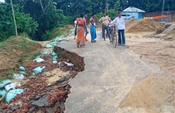 Locals demand immediate repairing of Road at Gabur Chara ADC Village, Belonia